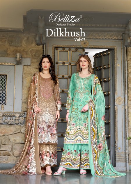 Dilkhush Vol 7 By Belliza Pure Viscose Rayon Pakistani Salwar Suits
